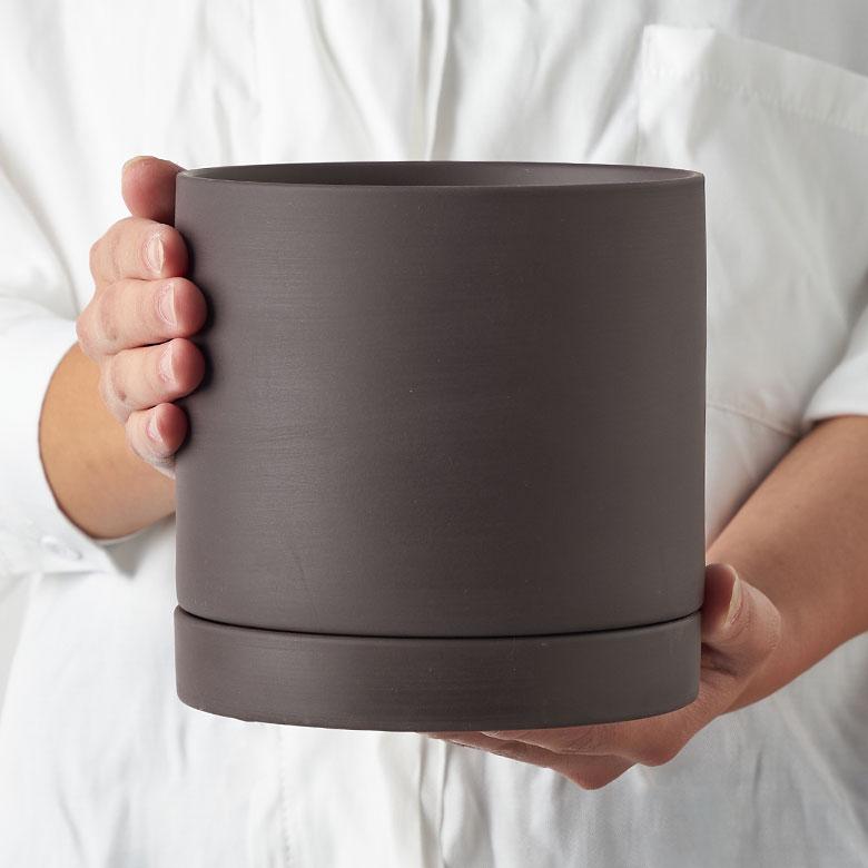 植木 鉢 陶器 マット 5号 受皿 底穴あり 中型 Mサイズ 直径 約 15cm 高