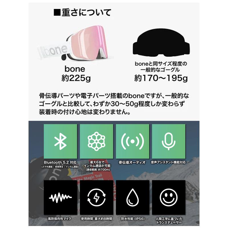 仲間と会話できる ゴーグル bone ビーワン 骨伝導 イヤホン付き