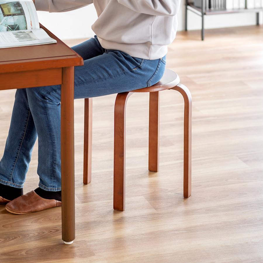 イーサプライ（e-supply） スツール 木製 5脚セット 天然木 丸椅子