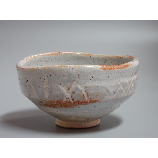 鼠志野茶碗 名物峰紅葉写 加藤光男（光右衛門）造 共箱 : 茶道具商 越