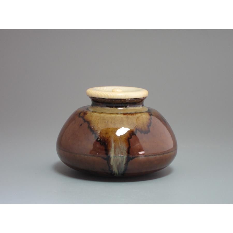 膳所焼 大海茶入 陽炎園岩崎新定造 共箱 : 茶道具商 越中屋 - 通販