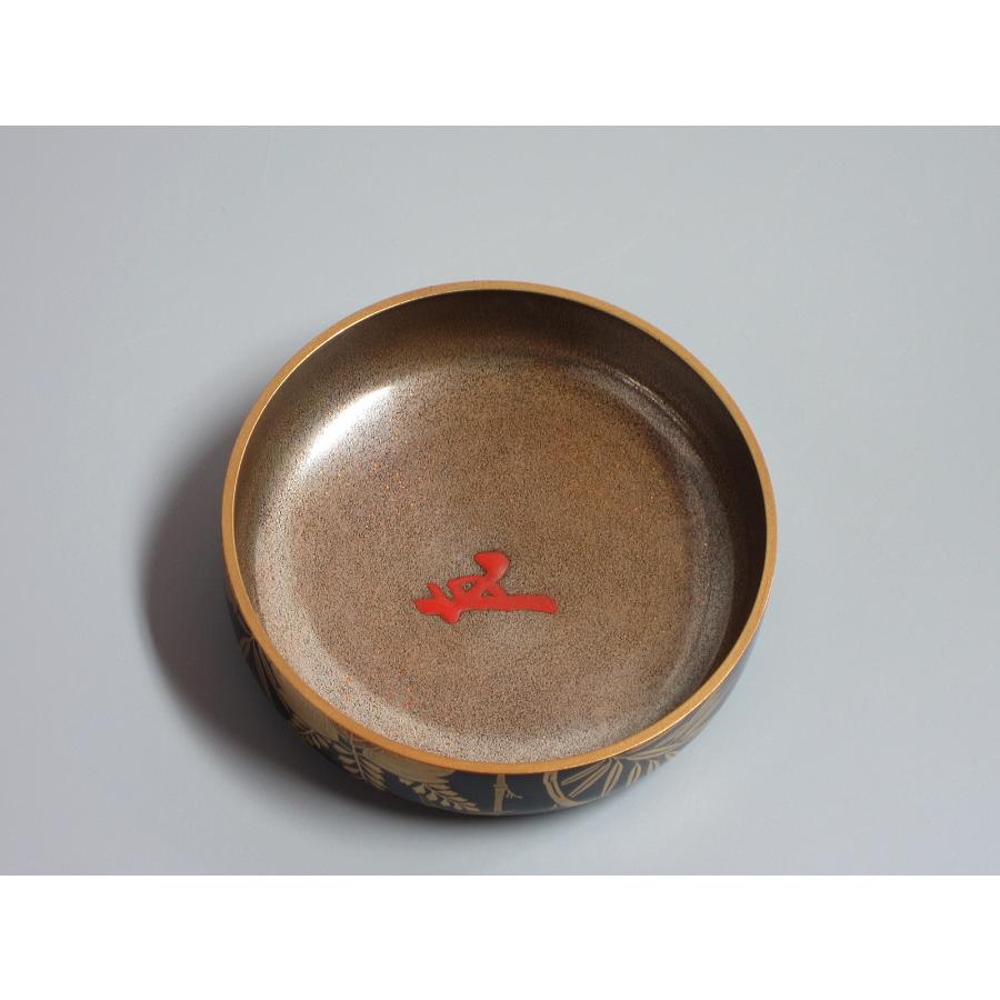 桐竹蒔絵黒平棗 鵬雲斎在判箱 岡田表寛造 共箱 : 茶道具商 越中屋