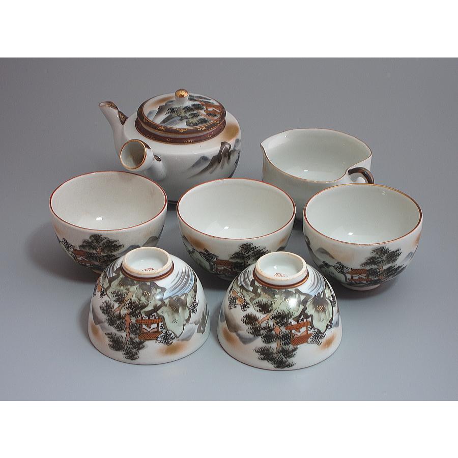 煎茶器セット 九谷焼 色絵山水図（本体のみ） : 茶道具商 越中屋