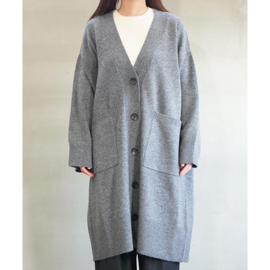 ミズイロインド ワイドVネックカーディガン mizuiro ind 2025秋冬新作