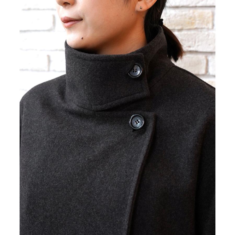 Cafune（カフネ） スタンドカラー ハーフコート ピーコート レディース