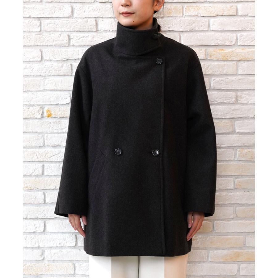 Cafune（カフネ） スタンドカラー ハーフコート ピーコート レディース
