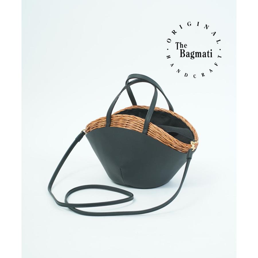 ザ バグマティ レザー×ウィッカーカゴバッグ The Bagmati レディース