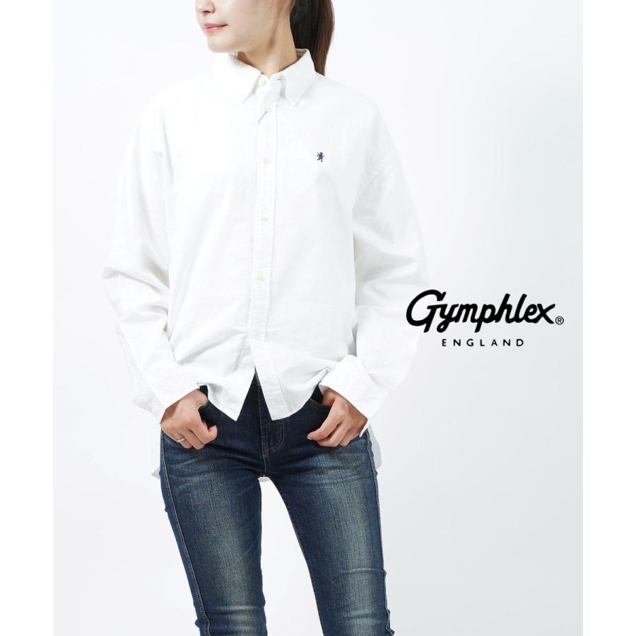 GYMPHLEX（ジムフレックス） 長袖 ボタンダウンシャツ 白シャツ