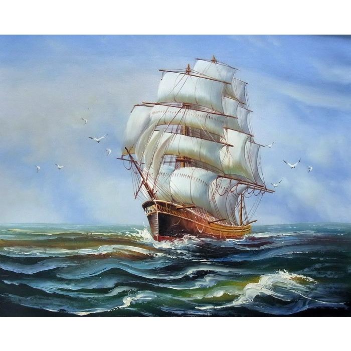 油絵 帆船 MA1268 : 絵画制作専門ユーラシアアート - 通販 - Yahoo