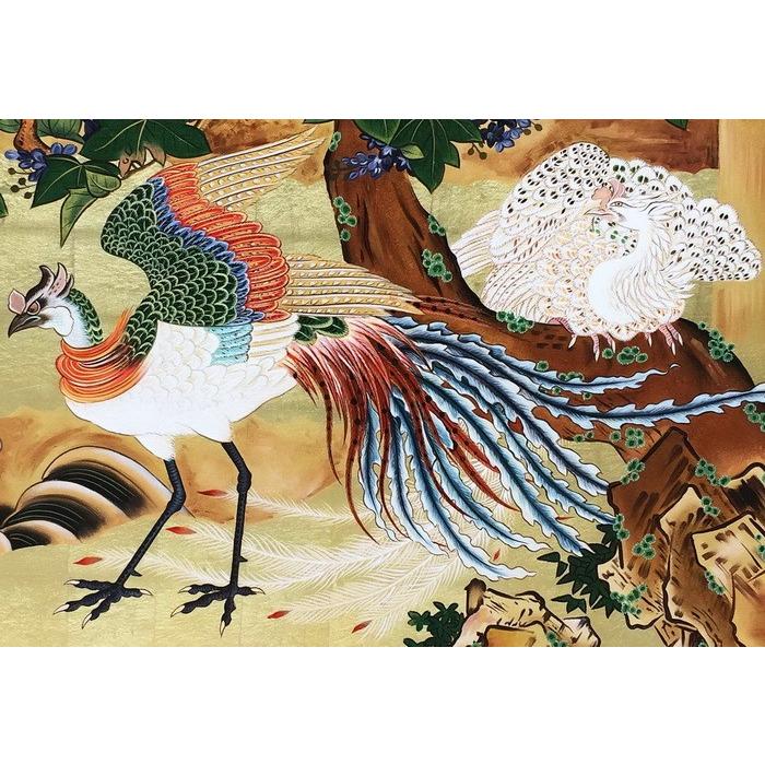 漆絵 狩野派_鳳凰図 右隻 NH280 : 絵画制作専門ユーラシアアート