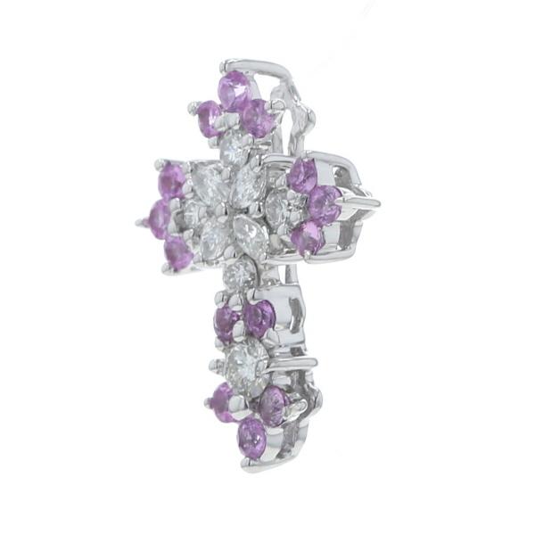 笠原真寿美 K18WG ホワイトゴールド ペンダントトップ ピンク