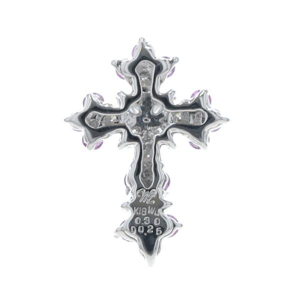 笠原真寿美 K18WG ホワイトゴールド ペンダントトップ ピンク