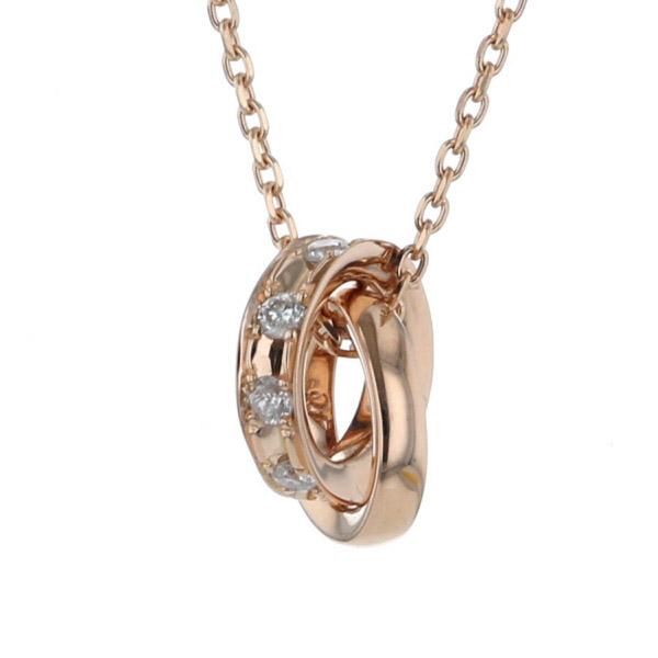 4℃ ヨンドシー K18PG ピンクゴールド ネックレス ダイヤモンド ダブル