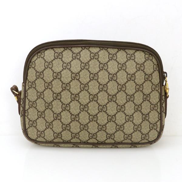 グッチ GUCCI GGスプリーム ベージュ PVC レザー ショルダーバッグ