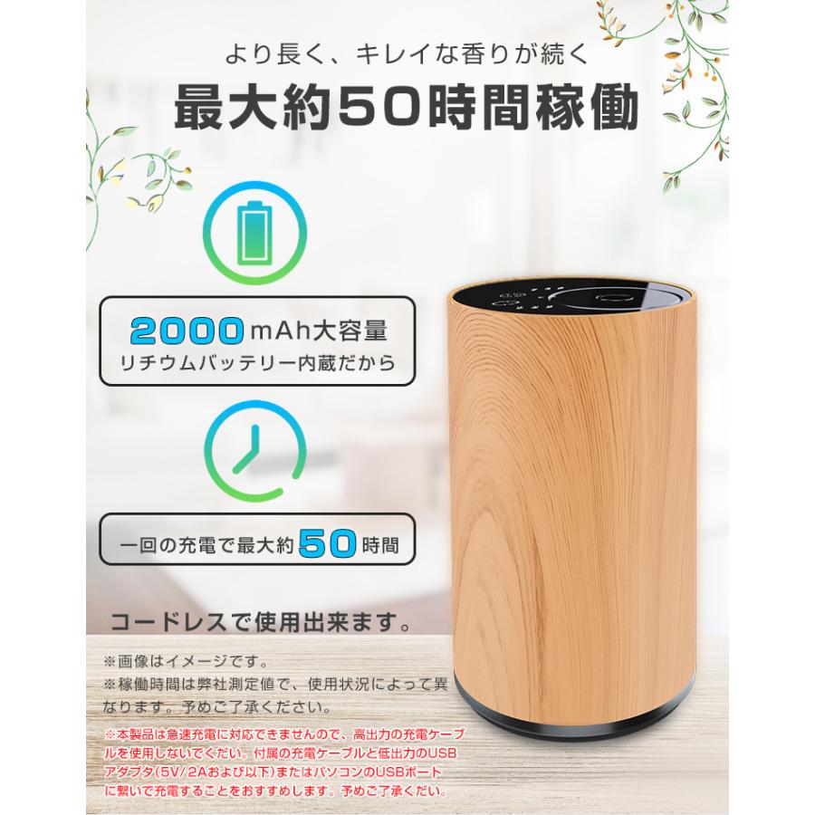 アロマディフューザー 水なし 車 ディフューザー コードレス usb充電式