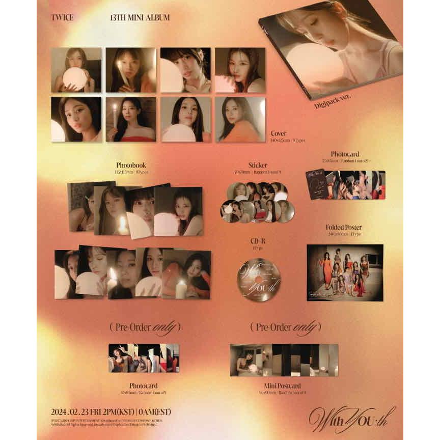 TWICE - With YOU-th 韓国盤 CD 13th ミニアルバム Digipack Ver