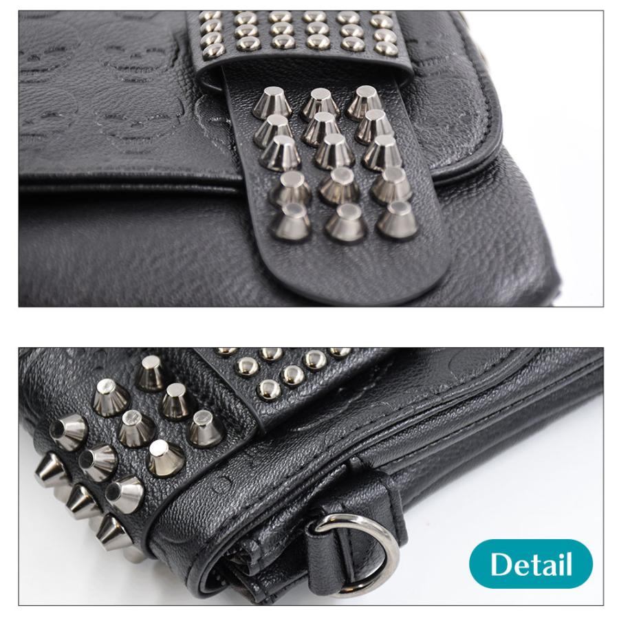 2Way スタッズ バッグ スカルデザイン ブラック ロック系 レザー