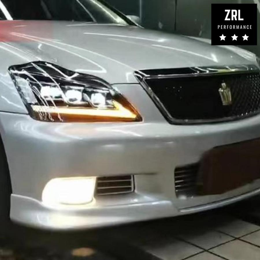 18系クラウン 社外 LEDヘッドライトユニット 3眼 レクサススタイル