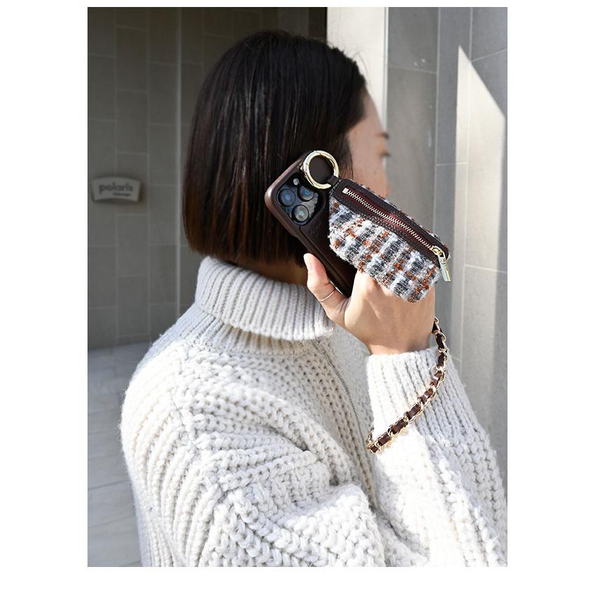 ajew（エジュー） iPhoneProMax対応 ajew tweed cadenas zipphone case