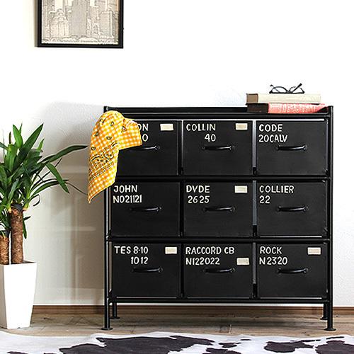 チェスト 収納 引き出し おしゃれ インダストリアル 完成品 3段 黒