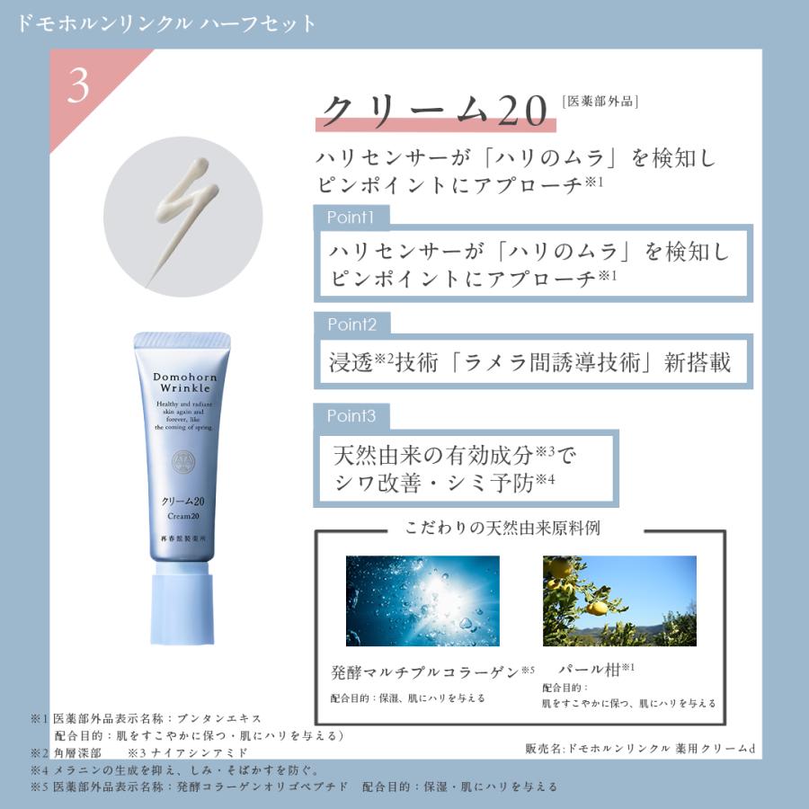 ドモホルンリンクル（Domohorn Wrinkle） 公式 基本4点ハーフセット 約