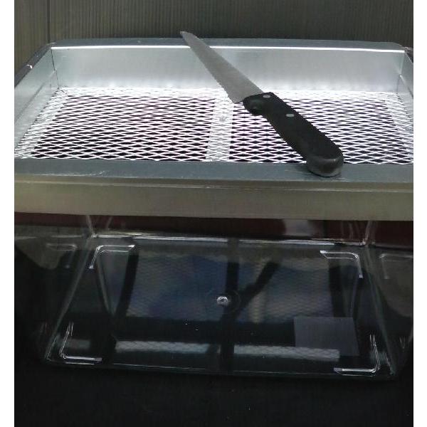 菌糸ブロック崩し 3点セット（崩しアミ・専用ケース・皮はぎナイフ