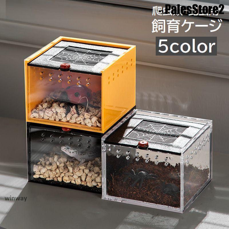 飼育ケージ 飼育ケース 爬虫類用 昆虫用 トカゲ ヤモリ 蜘蛛 四角形