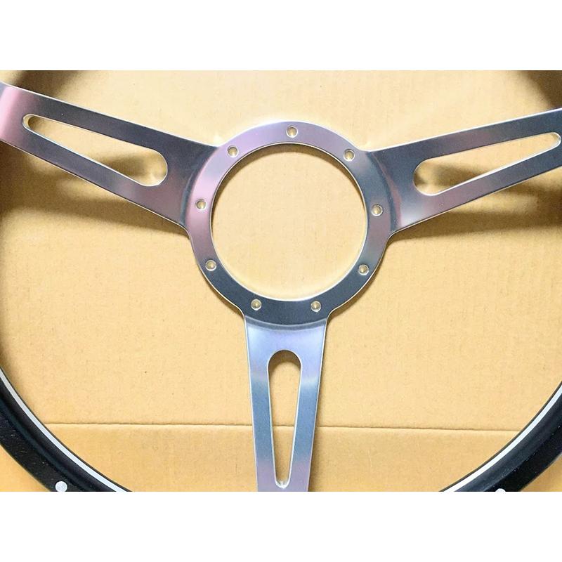 カスタム アルミ ビレット クラッシックウッド 黒漆 漆黒 ステアリング