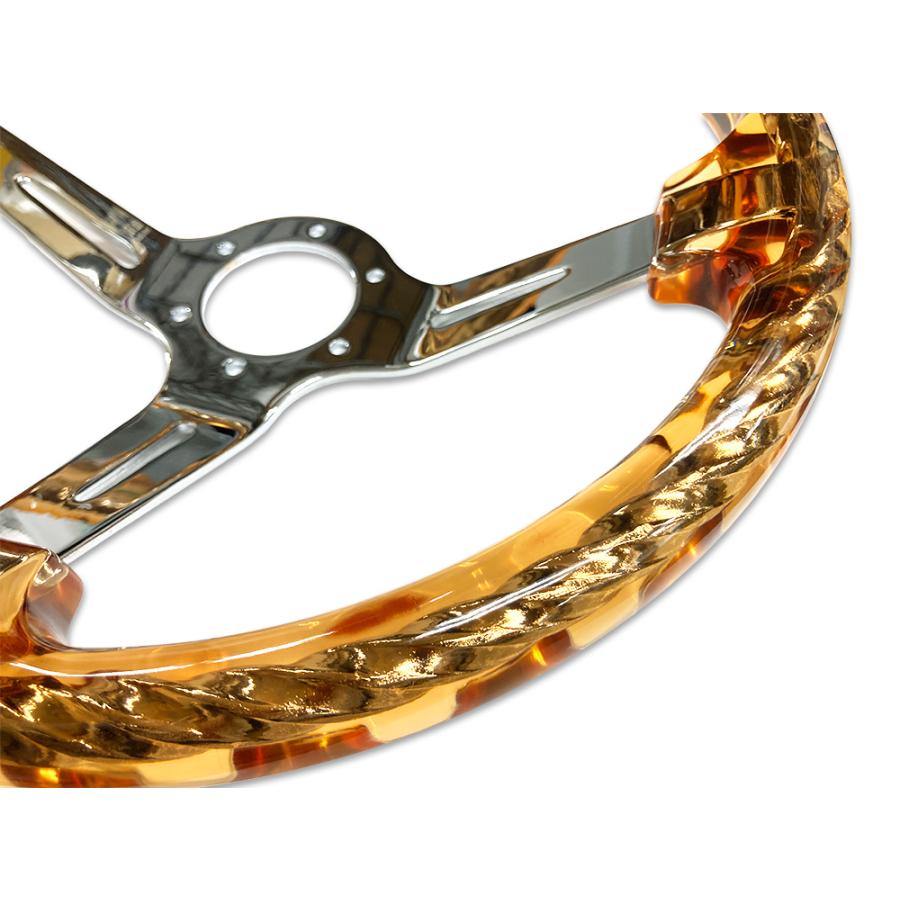 カスタム ツイスト アクリル ステアリング 約35φ 14インチ クリア