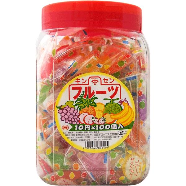 金扇ドロップス】12円 キンセンのフルーツキャンディ（100個入