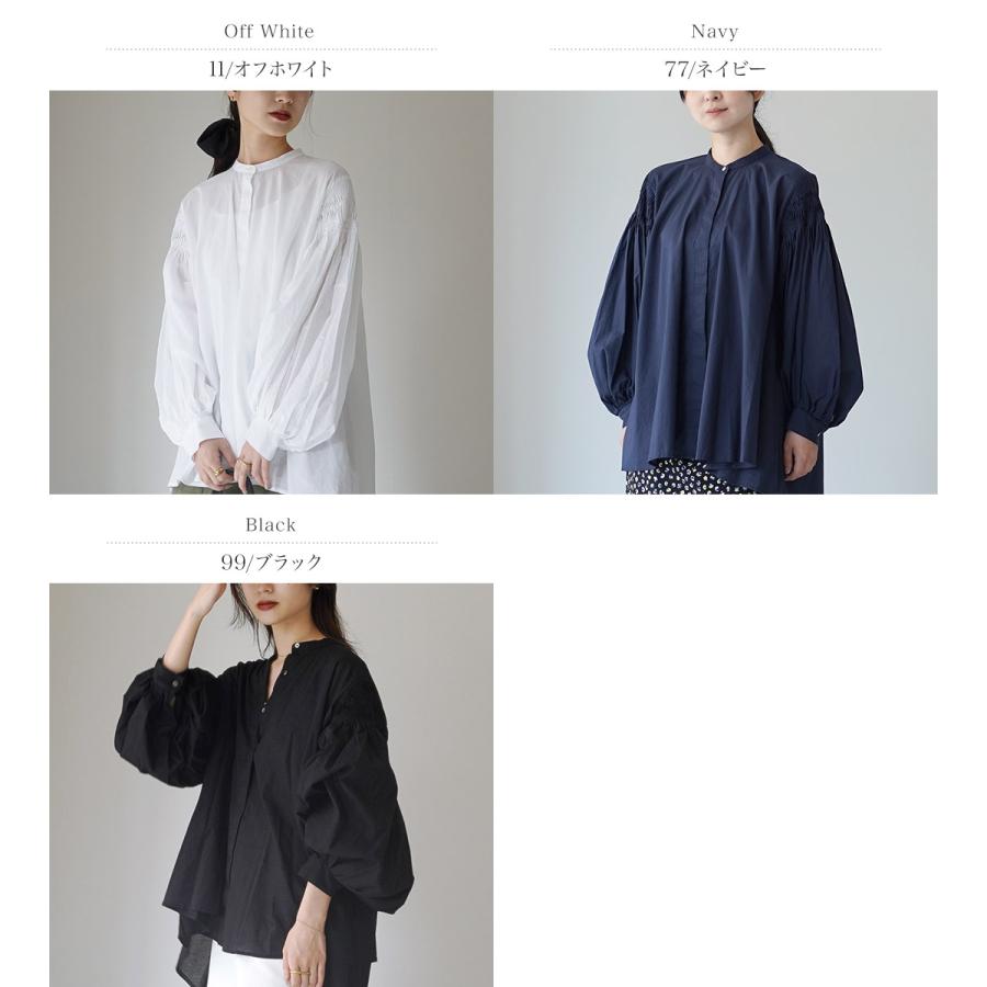 mizuiroind（ミズイロインド） ピンタック パフスリーブ シャツ