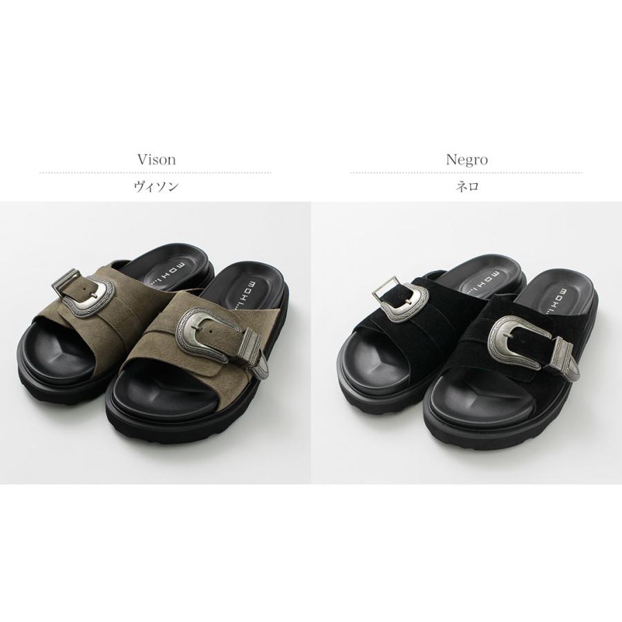 MOHI（モヒ） バックルスエード サンダル / レディース フラット 本革