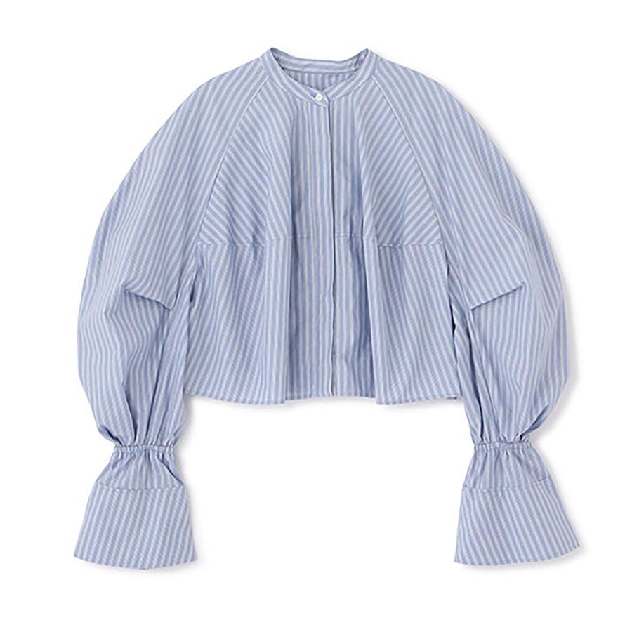 ETRE TOKYO（エトレトウキョウ） カーブスリーブバンドカラーシャツ