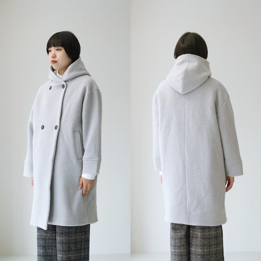 mao made（マオメイド） ダブルボタン ロングフーディー ジャケット