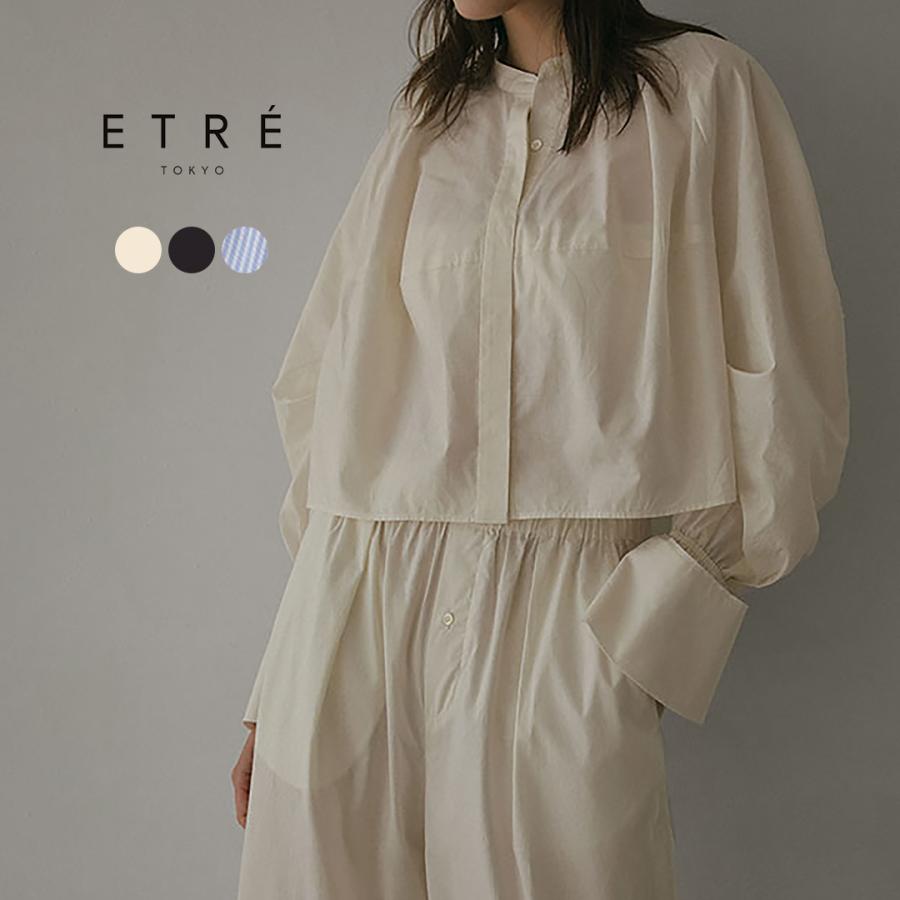 ETRE TOKYO（エトレトウキョウ） カーブスリーブバンドカラーシャツ