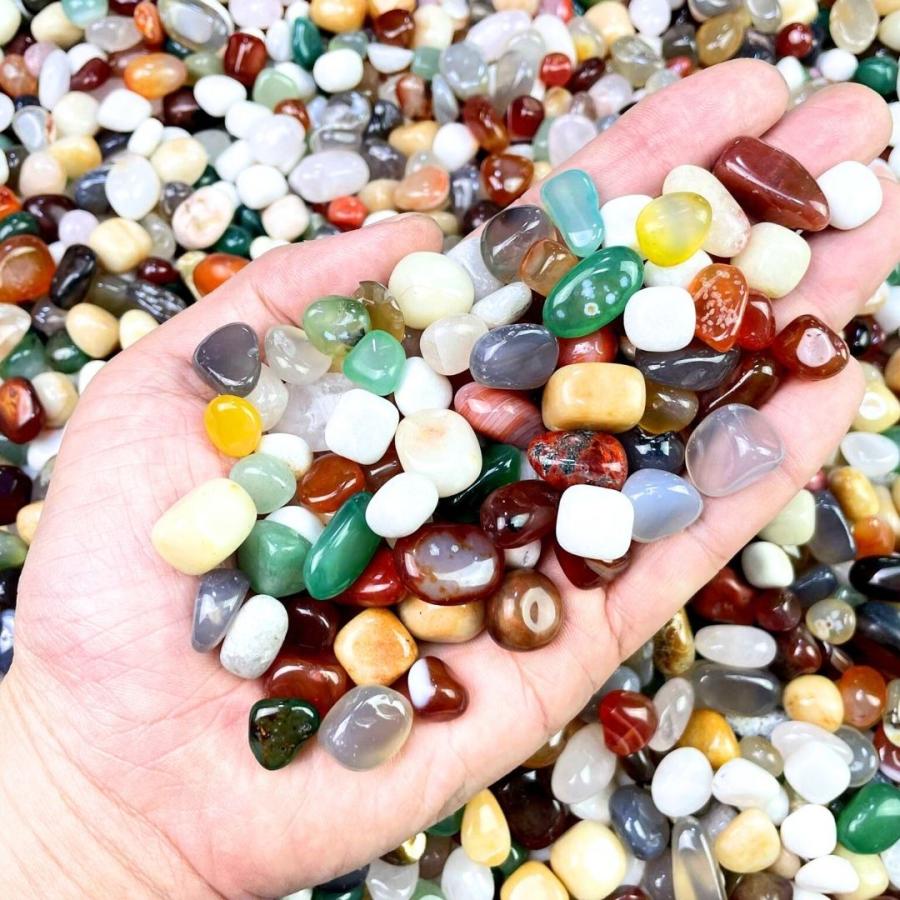 天然雨花石 瑪瑙 彩石 250g インテリア・水槽・風水・パワーストーンに