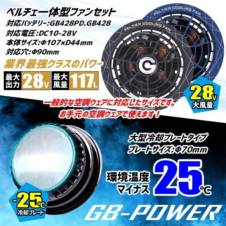 空調ウェア用 ペルチェ ファン 一体型バッテリーセット GP980 GB428 GB