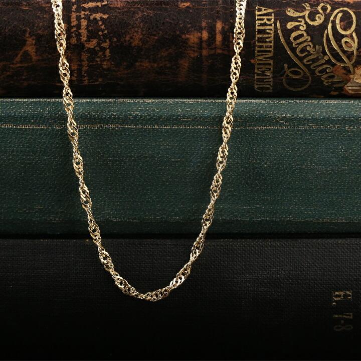 DEVAS 18金ネックレス k18 ネックレスチェーン スクリューチェーン 2.4