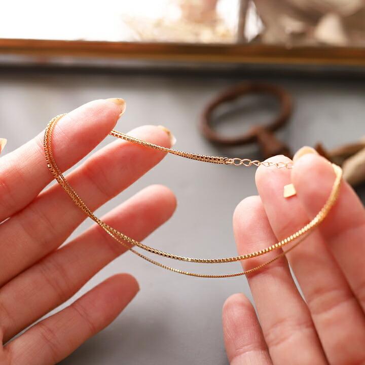 DEVAS 18金 アンクレット k18 ゴールド 18k レディース ベネチアン 2連