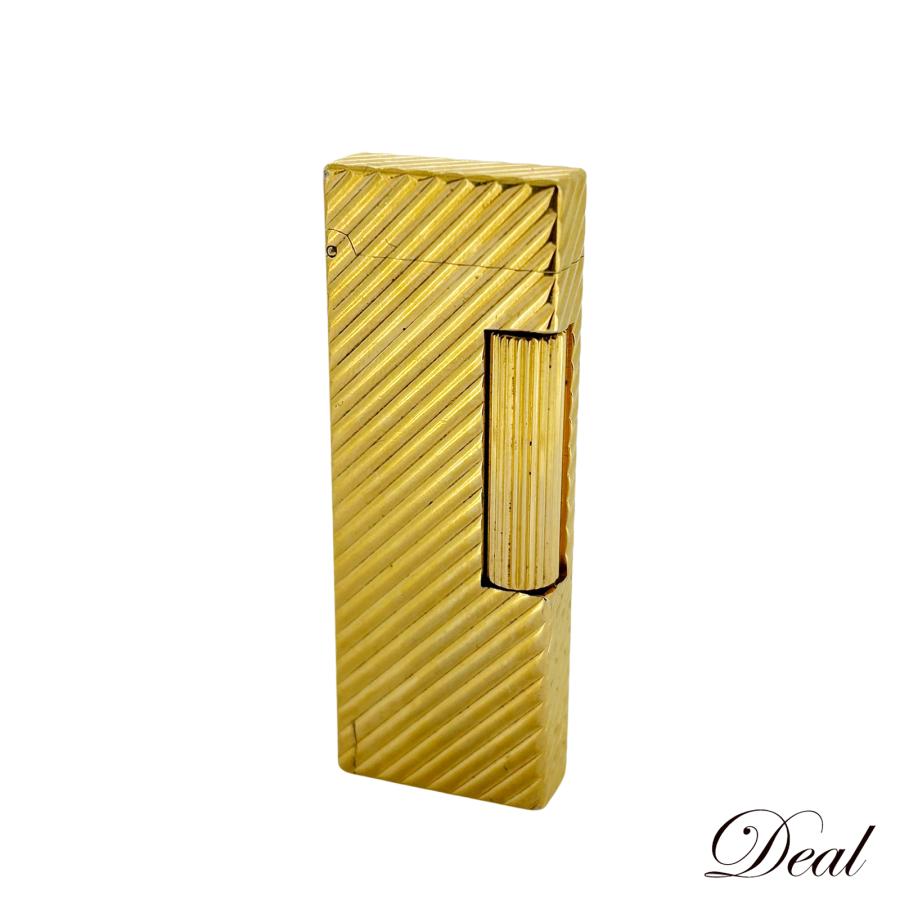 着火確認済 dunhill ダンヒル 薄型 ガスライター ゴールド メンズ