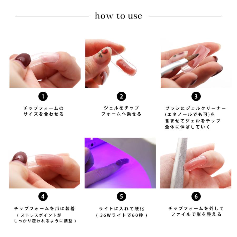 ネコポス送料無料]ネイルツール ポリジェル専用フォームチップ 全10