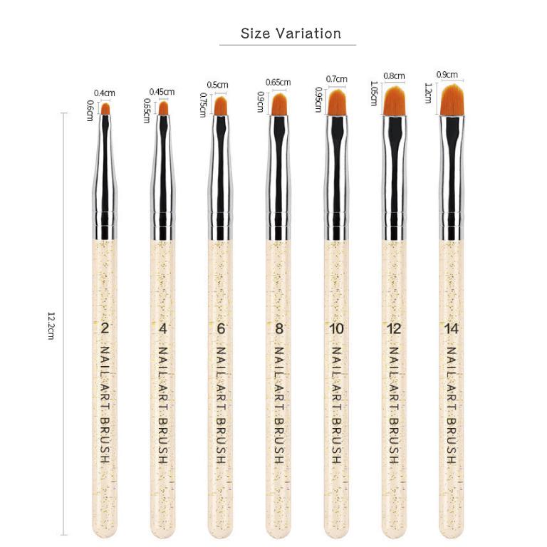 ジェルネイル ブラシ クリアクリーム #2 #4 #6 #8 #10 #12 #14 7本