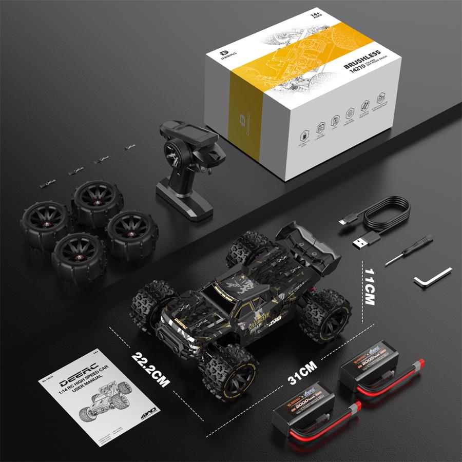 DEERC ラジコンカー オフロード 高速 1/14 独立懸架 ブラシレス
