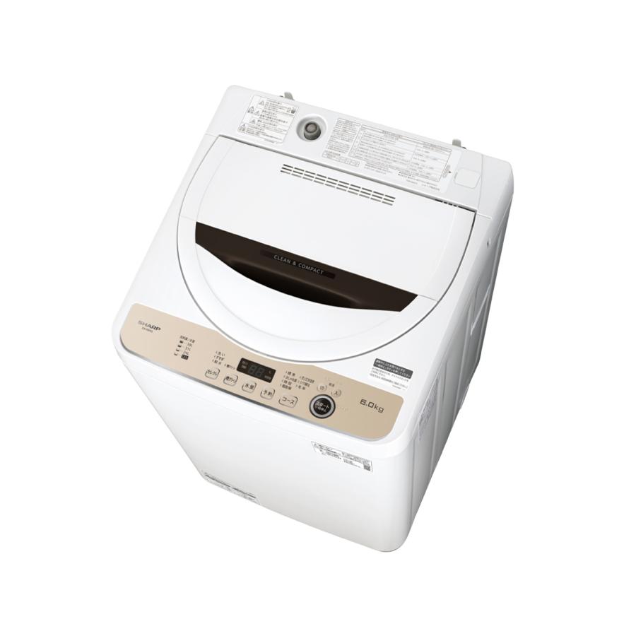 SHARP（シャープ） SHARP ES-GE6G-T 全自動洗濯機 6kg ステンレス穴