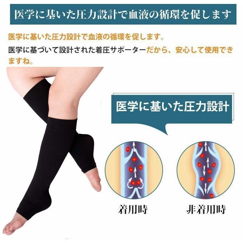 着圧ソックス 2足セット 段階着圧 むくみ解消 ムレにくい 冷え性対策