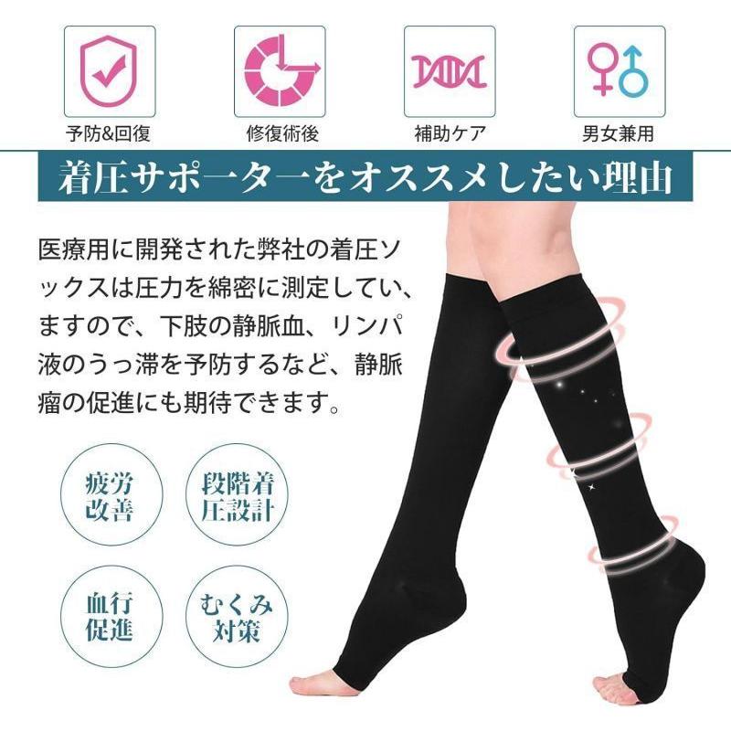 着圧ソックス 2足セット 段階着圧 むくみ解消 ムレにくい 冷え性対策