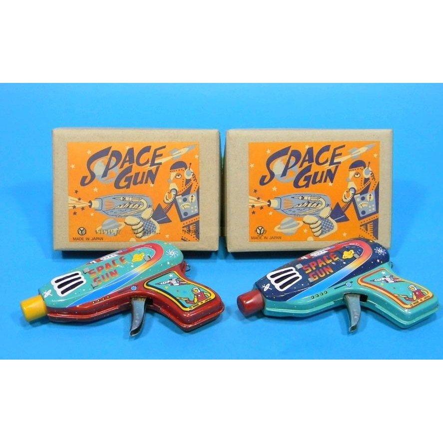三幸製作所 日本のレトロなブリキ玩具 スペースガン 2カラー（青色
