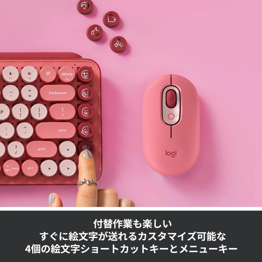 ロジテック Logitech Pop Keys Rose メカニカル ワイヤレス キーボード