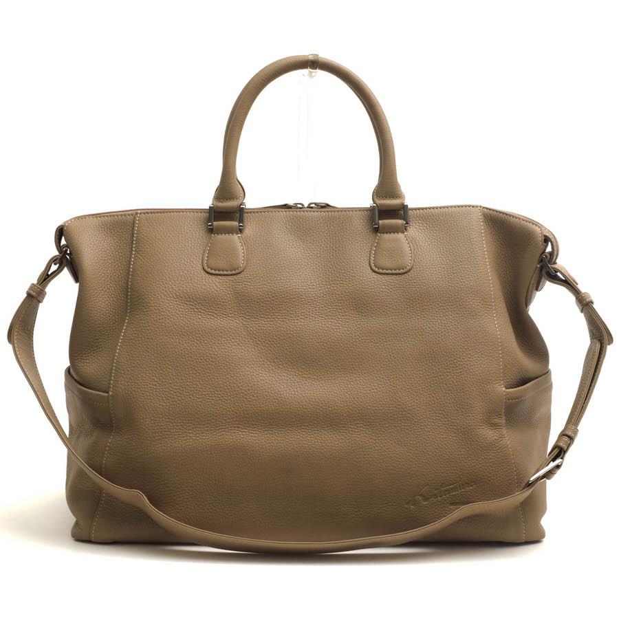 Kitamura（キタムラ） ボストンバッグ 牛革 サイドポケット付き 2WAY