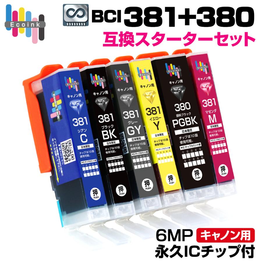 エコインク BCI-381+380 / 6MP 【永久ICチップ付き】 スターターセット